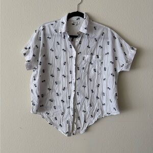 Madewell White Pattern Button-Up Shirt